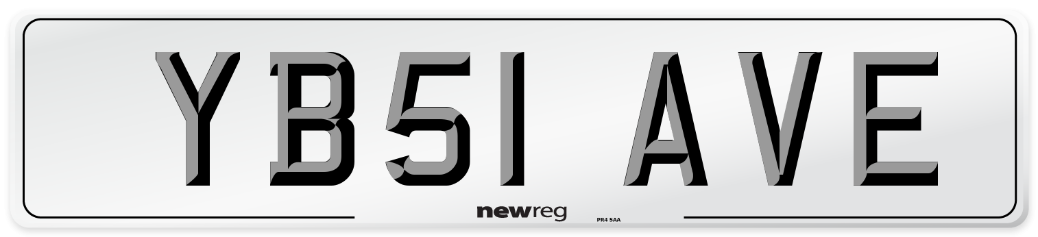 YB51 AVE Number Plate from New Reg